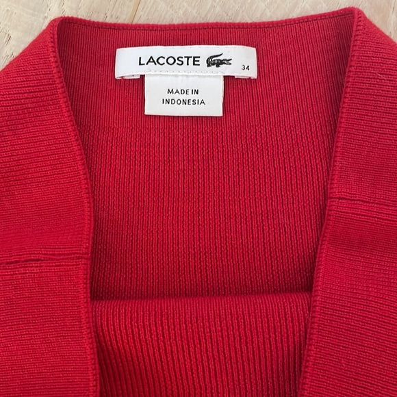 Lacoste 100% Merino wool skirt. Red. - Picture 5 of 9